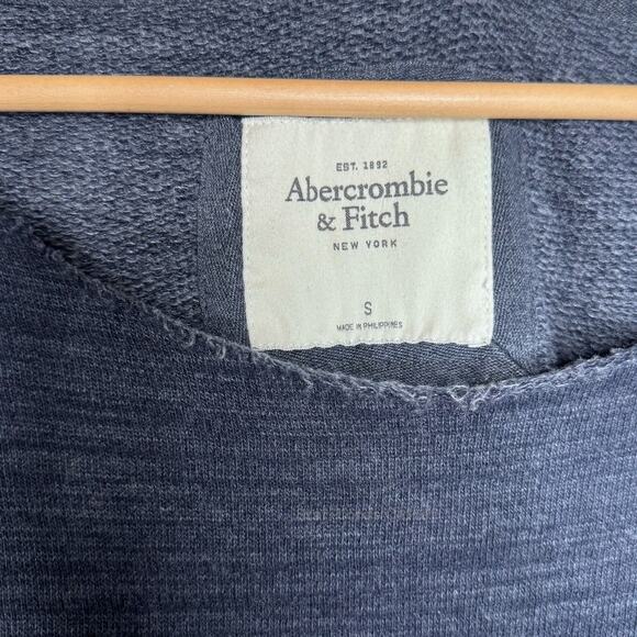 Abercrombie Fitch Oversized Long Sleeve Top | Small | Heather Blue Oversized Raw - Picture 3 of 6